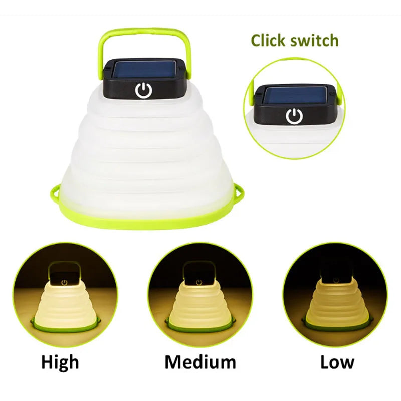 Novel and Exotic Lamp Solar Lighting Lamp Outdoor LED Light Portable Lantern Collapsible Camping Lamp USB Rechargeable