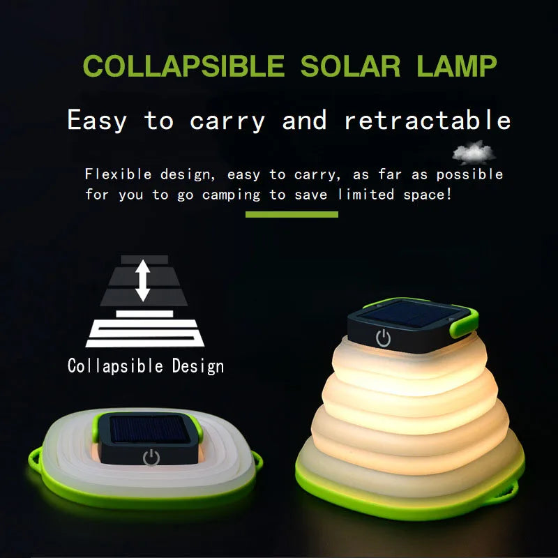 Novel and Exotic Lamp Solar Lighting Lamp Outdoor LED Light Portable Lantern Collapsible Camping Lamp USB Rechargeable