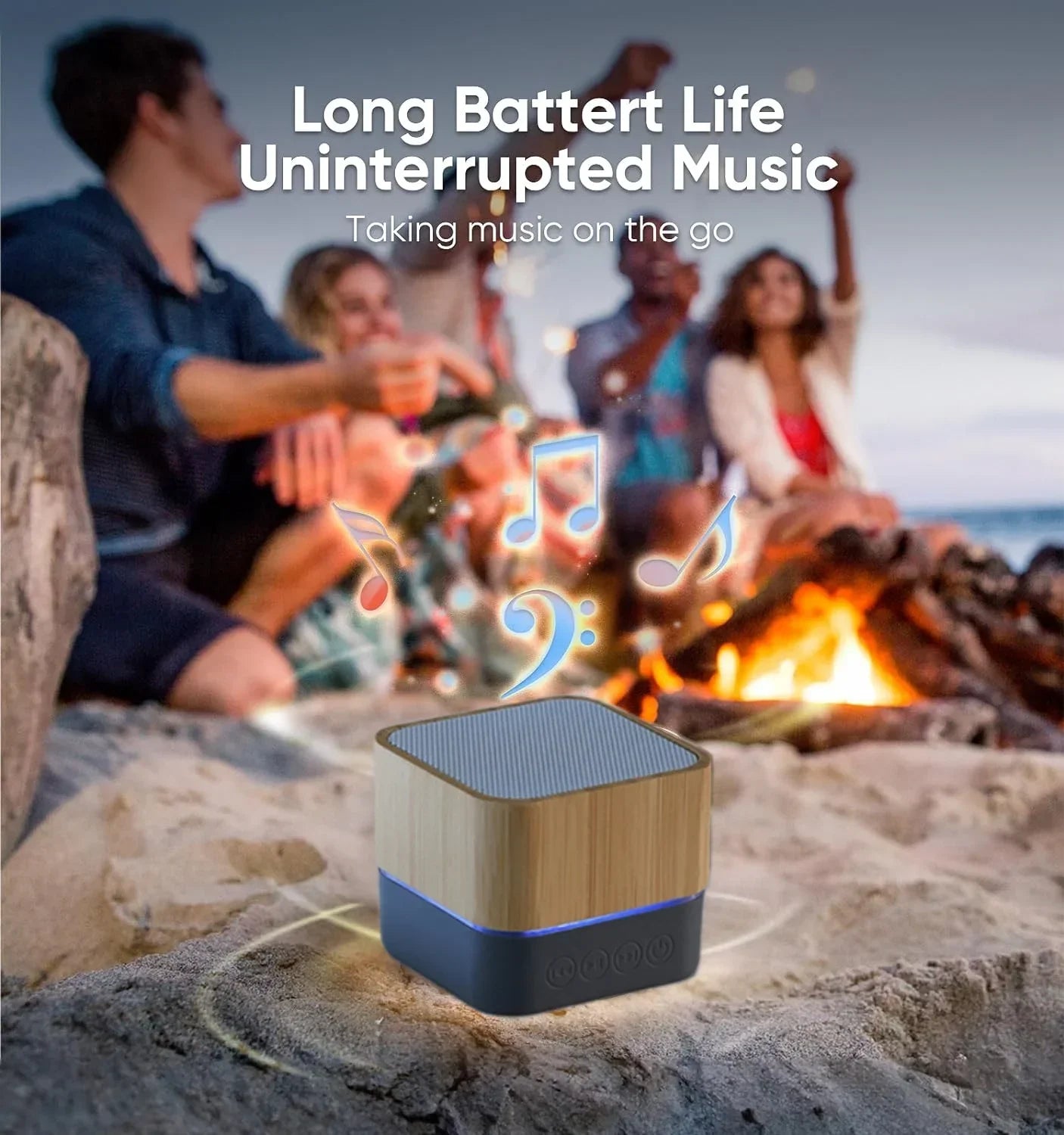 Mini Bamboo Bluetooth Speaker 3D Stereo Surround Sound Column The Smell of Logs Small Bluetooth Wireless Speaker Gift for Family
