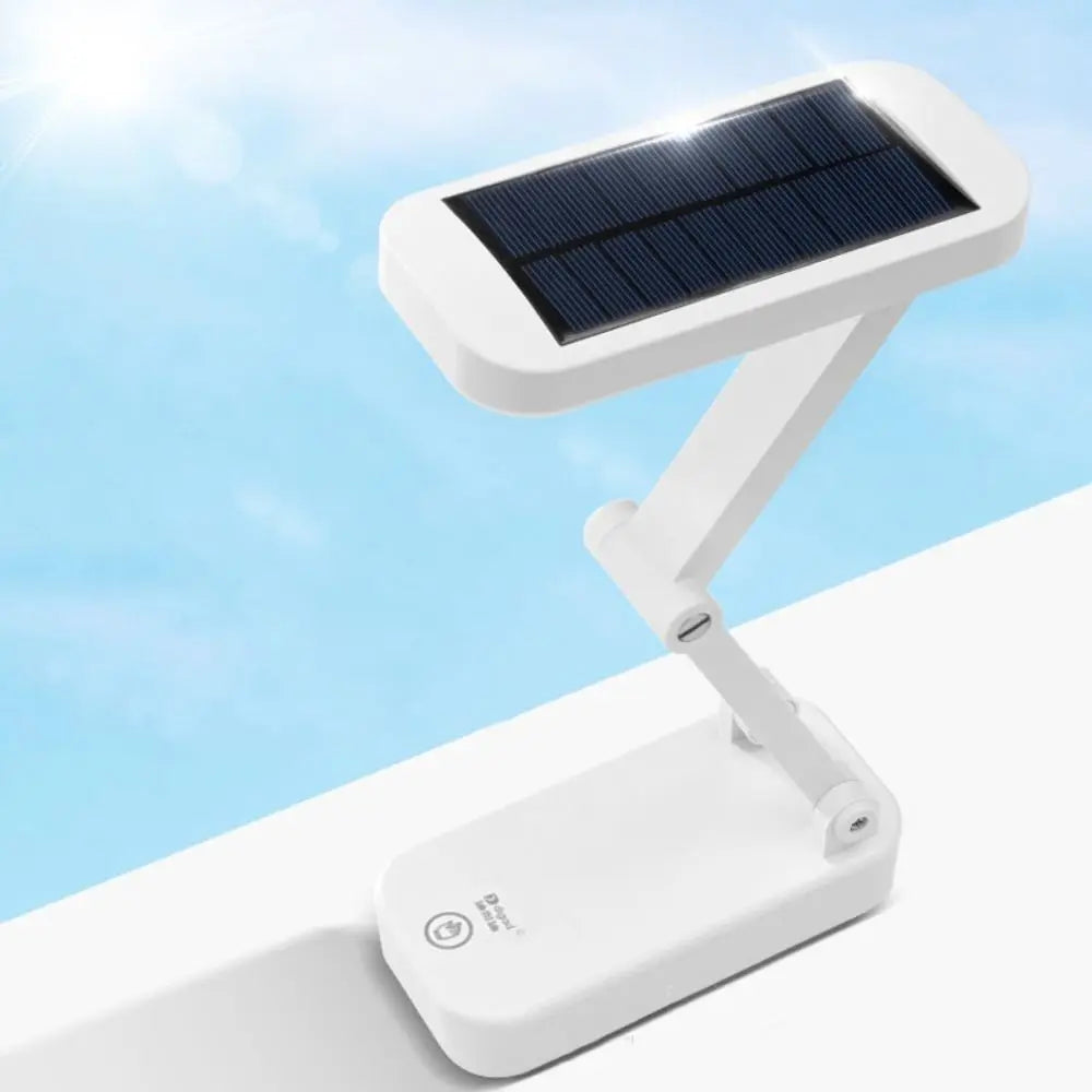 Energy Saving Foldable Solar Powered Desk Lamp Dimmable USB Charging LED Night Light Touch Portable Reading Light Eye Protection